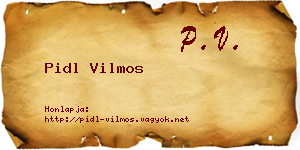 Pidl Vilmos névjegykártya